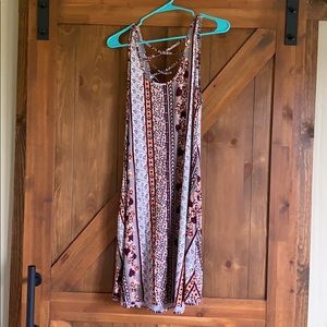 Vanity Peach, Light Brown,White, & Wine Dress